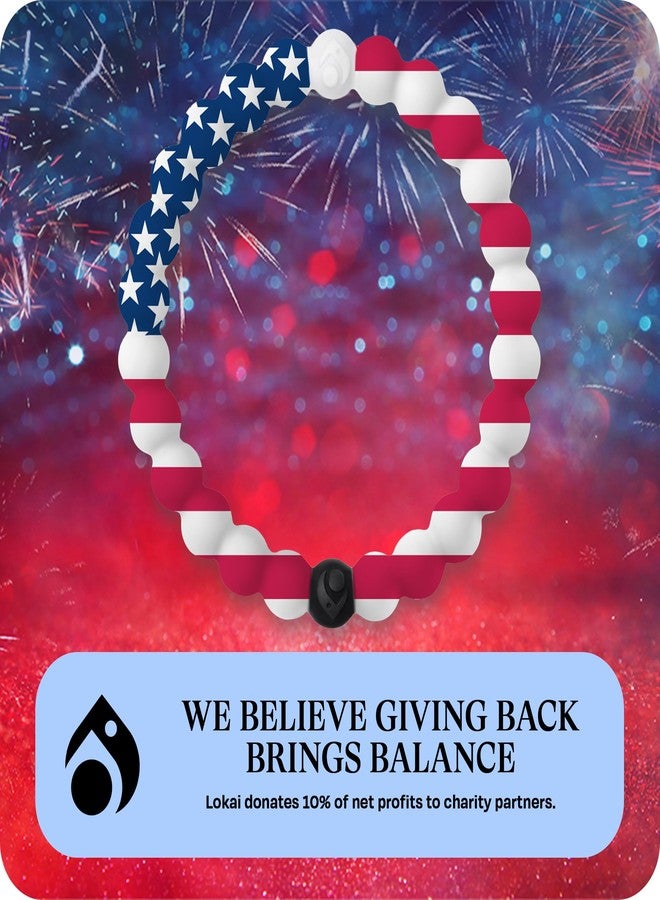Lokai Silicone Beaded Bracelet for Women & Men (American Flag, Small) - Stylish & Colorful Bead Bracelet Fashion Jewelry - Ring Bangle Slide-On Style Over Wrist for Comfortable Fit - Image 5